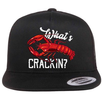 Funny What's Crackin Lobster Summer Vacation Fans Flatbill Hat