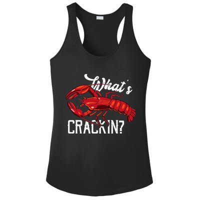 Funny What's Crackin Lobster Summer Vacation Fans Ladies PosiCharge Competitor Racerback Tank