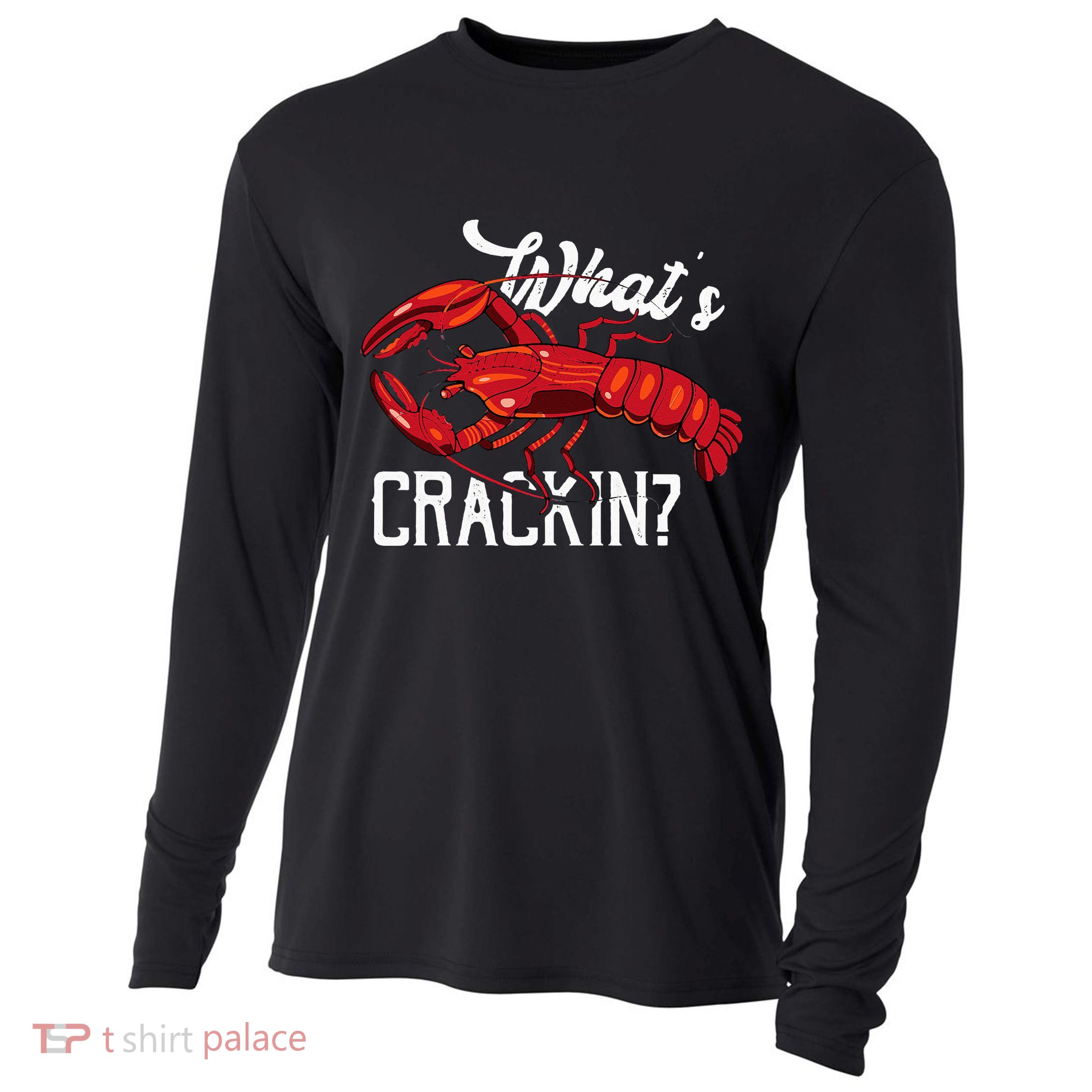 Funny What's Crackin Lobster Summer Vacation Fans Cooling Performance Long Sleeve Crew