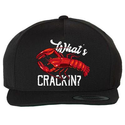 Funny What's Crackin Lobster Summer Vacation Fans Wool Snapback Cap