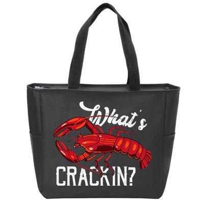 Funny What's Crackin Lobster Summer Vacation Fans Zip Tote Bag