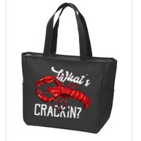 Funny What's Crackin Lobster Summer Vacation Fans Zip Tote Bag