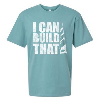 Funny Woodworker Carpenter I Can Build That Gift Sueded Cloud Jersey T-Shirt