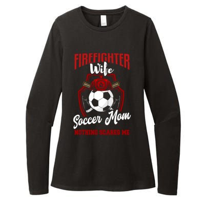 Firefighter Wife Cute Gift Soccer Funny Firefighter Wife Gift Womens CVC Long Sleeve Shirt