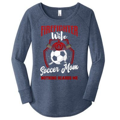 Firefighter Wife Cute Gift Soccer Funny Firefighter Wife Gift Women's Perfect Tri Tunic Long Sleeve Shirt