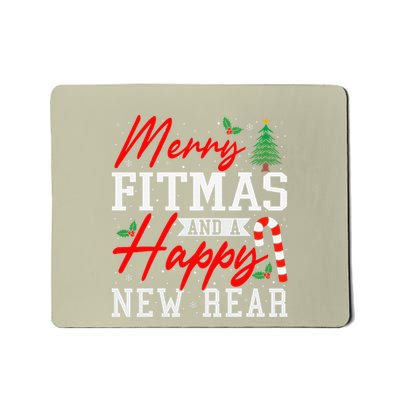 Funny Workout Christmas Merry Fitness Happy New Rear Mousepad
