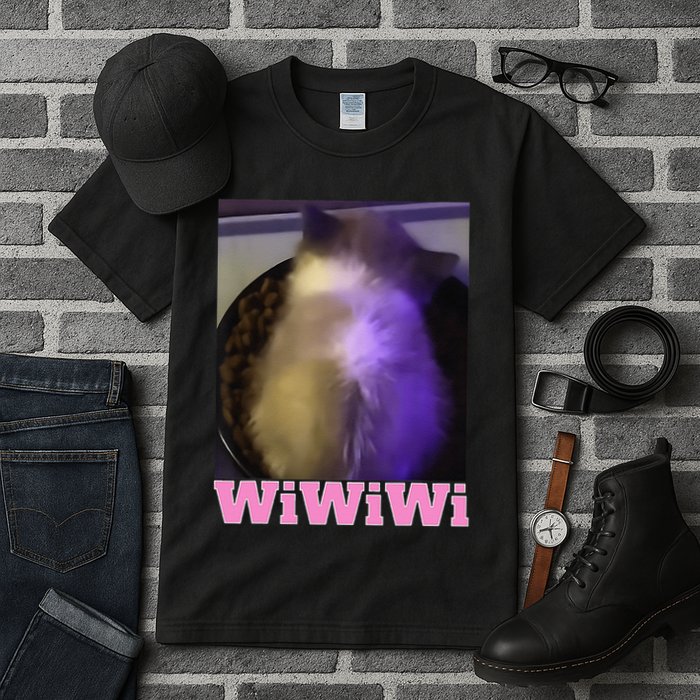 Funny Wiwiwi Cat Meme Viral Gen Z Trend Brainrot Tall T-Shirt