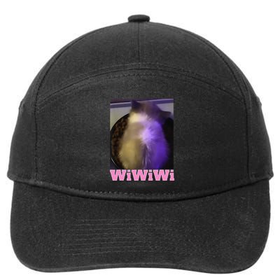 Funny Wiwiwi Cat Meme Viral Gen Z Trend Brainrot 7-Panel Snapback Hat