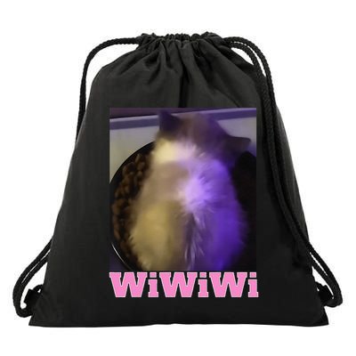 Funny Wiwiwi Cat Meme Viral Gen Z Trend Brainrot Drawstring Bag