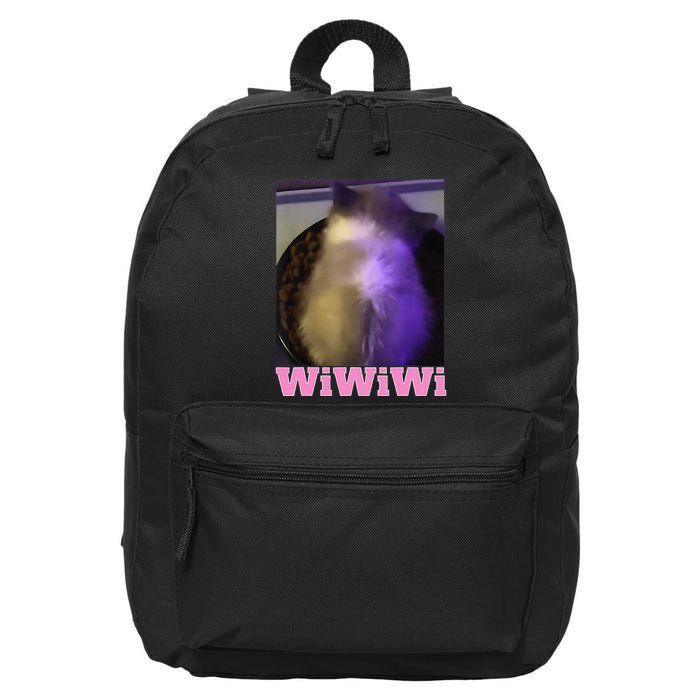 Funny Wiwiwi Cat Meme Viral Gen Z Trend Brainrot 16 in Basic Backpack