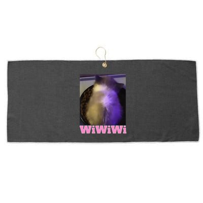 Funny Wiwiwi Cat Meme Viral Gen Z Trend Brainrot Large Microfiber Waffle Golf Towel