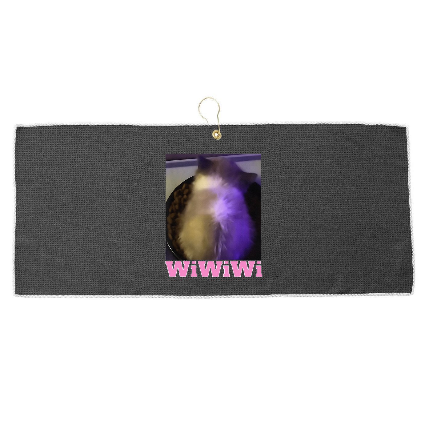 Funny Wiwiwi Cat Meme Viral Gen Z Trend Brainrot Large Microfiber Waffle Golf Towel