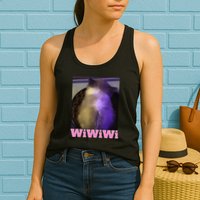 Funny Wiwiwi Cat Meme Viral Gen Z Trend Brainrot Womens Tank Top