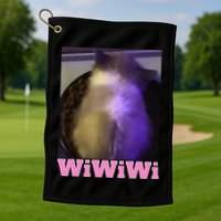 Funny Wiwiwi Cat Meme Viral Gen Z Trend Brainrot Golf Towel