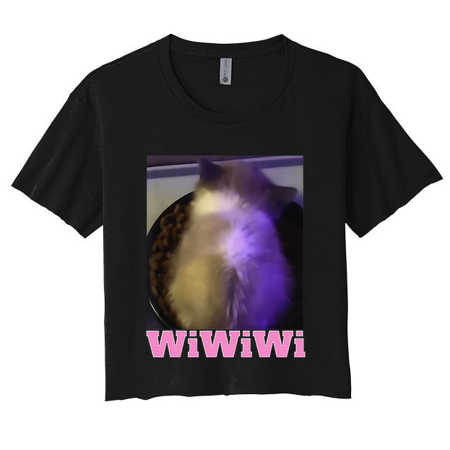 Funny Wiwiwi Cat Meme Viral Gen Z Trend Brainrot Crop Top