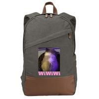Funny Wiwiwi Cat Meme Viral Gen Z Trend Brainrot Cotton Canvas Backpack