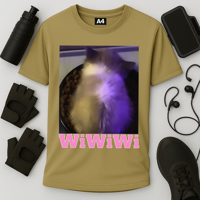Funny Wiwiwi Cat Meme Viral Gen Z Trend Brainrot Cooling Performance Crew T-Shirt