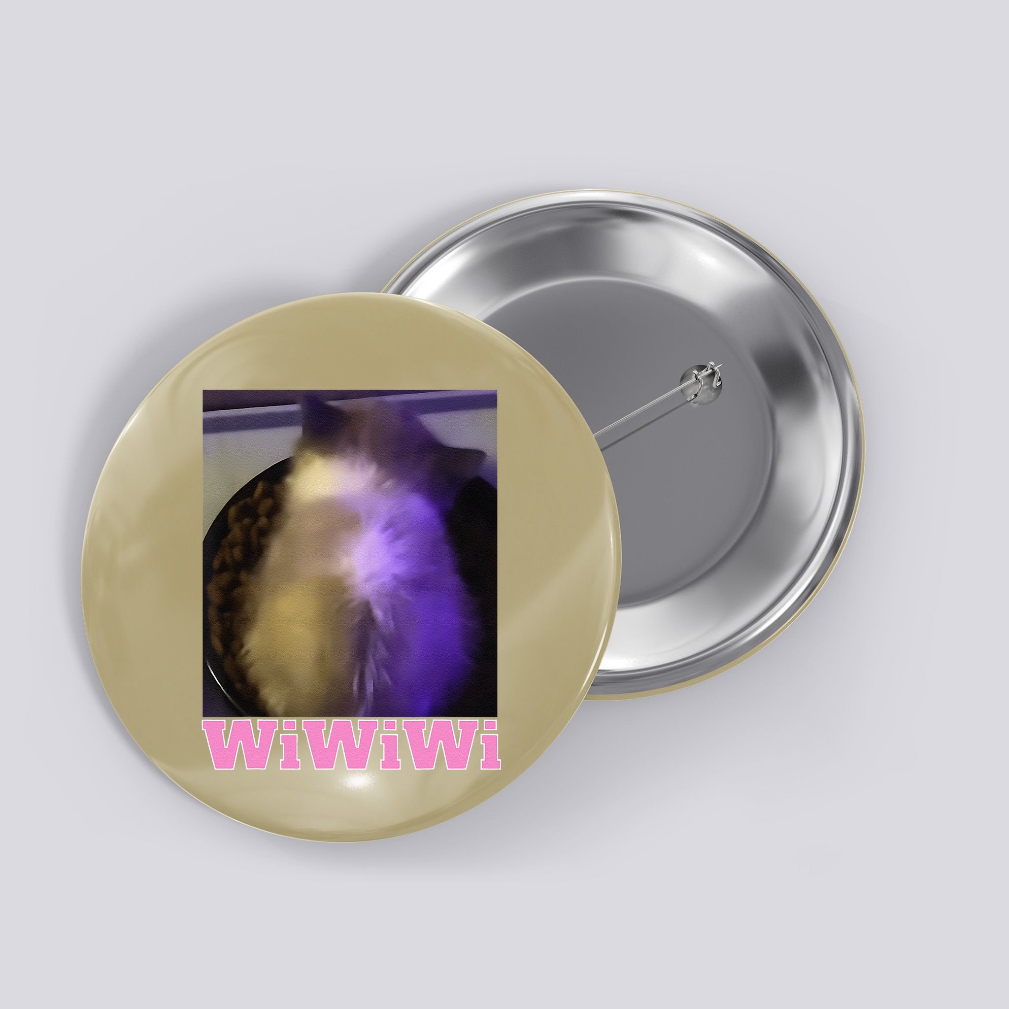 Funny Wiwiwi Cat Meme Viral Gen Z Trend Brainrot Button