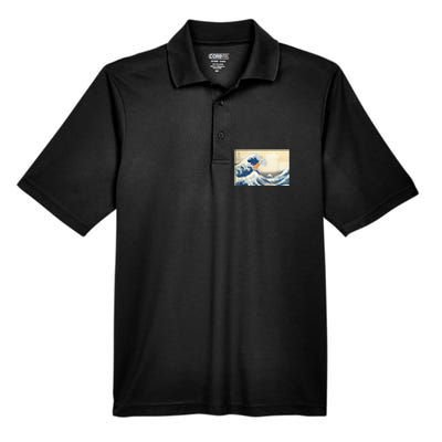 Funny Wave Capybara Surfing Rodent Men's Origin Performance Pique Polo