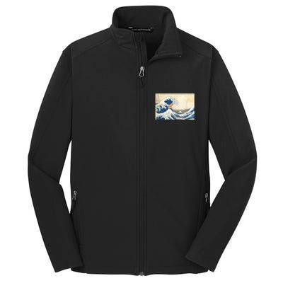 Funny Wave Capybara Surfing Rodent Core Soft Shell Jacket