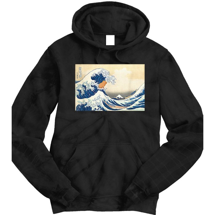 Funny Wave Capybara Surfing Rodent Tie Dye Hoodie