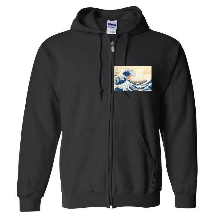 Funny Wave Capybara Surfing Rodent Full Zip Hoodie