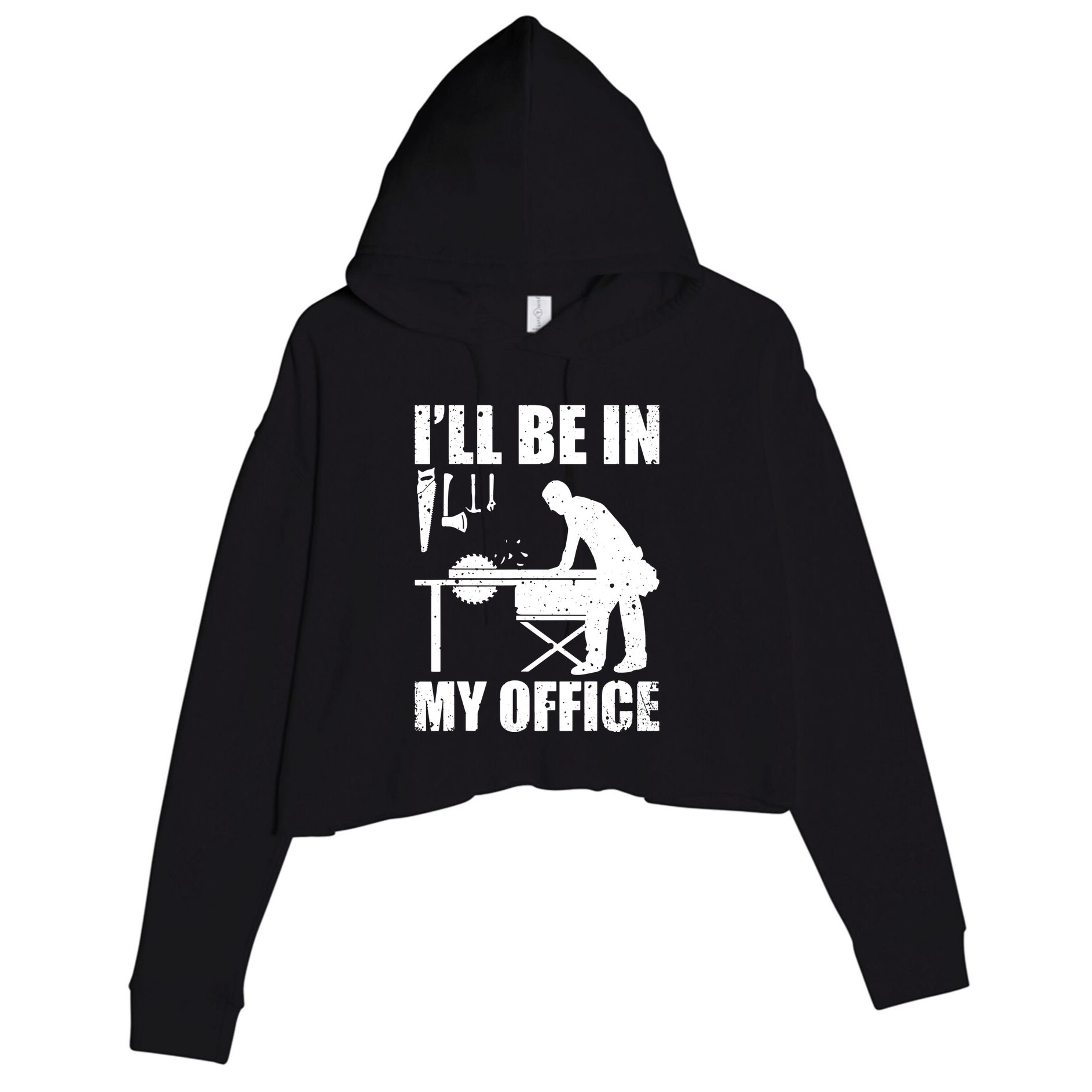 Funny Woodworking Carpenter Carpentry Woodworker Crop Fleece Hoodie