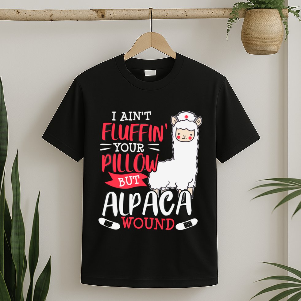 Funny Wound Care Nurse Alpaca Llama Pun Saying Gift T-Shirt