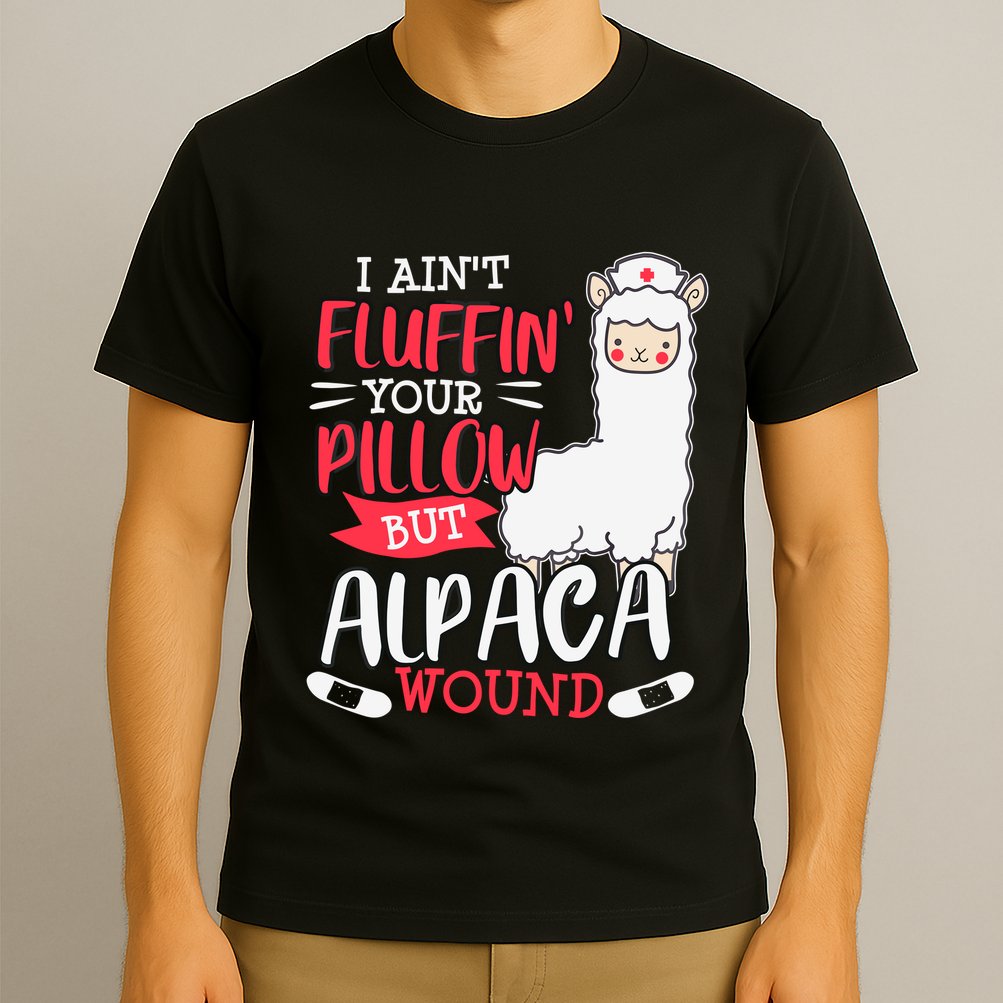 Funny Wound Care Nurse Alpaca Llama Pun Saying Gift T-Shirt