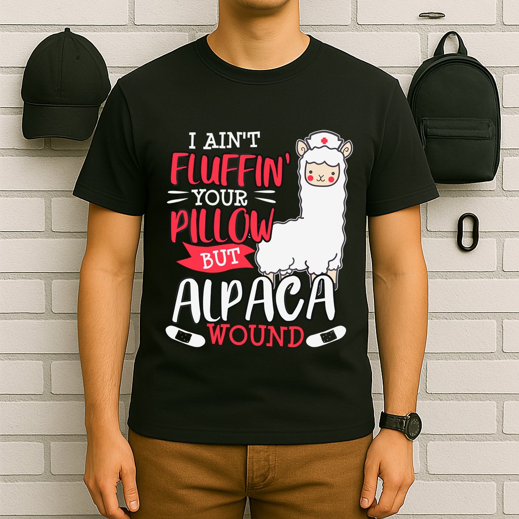 Funny Wound Care Nurse Alpaca Llama Pun Saying Gift T-Shirt