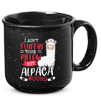 Funny Wound Care Nurse Alpaca Llama Pun Saying Gift 15oz Campfire Ceramic Mug