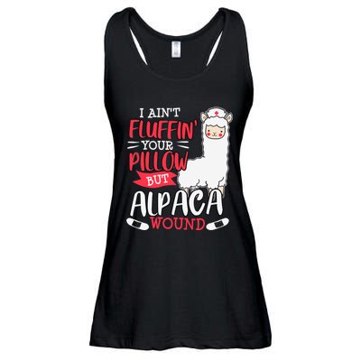 Funny Wound Care Nurse Alpaca Llama Pun Saying Gift Ladies Essential Flowy Tank