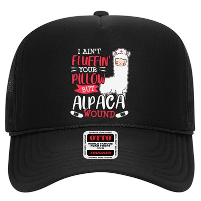 Funny Wound Care Nurse Alpaca Llama Pun Saying Gift Trucker Hat