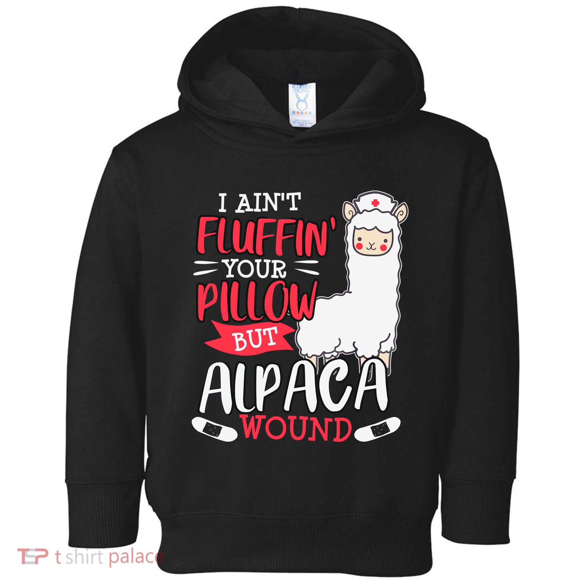 Funny Wound Care Nurse Alpaca Llama Pun Saying Gift Toddler Hoodie