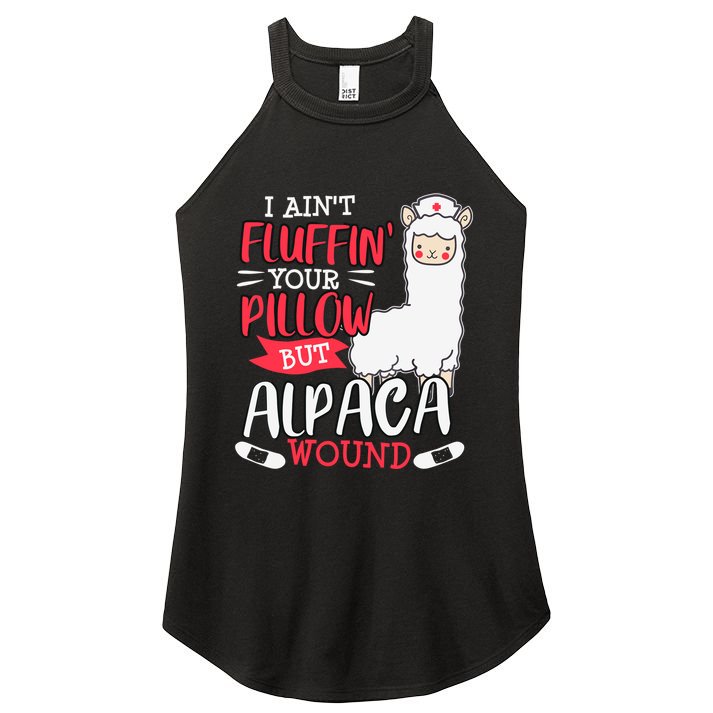 Funny Wound Care Nurse Alpaca Llama Pun Saying Gift Women's Perfect Tri Rocker Tank