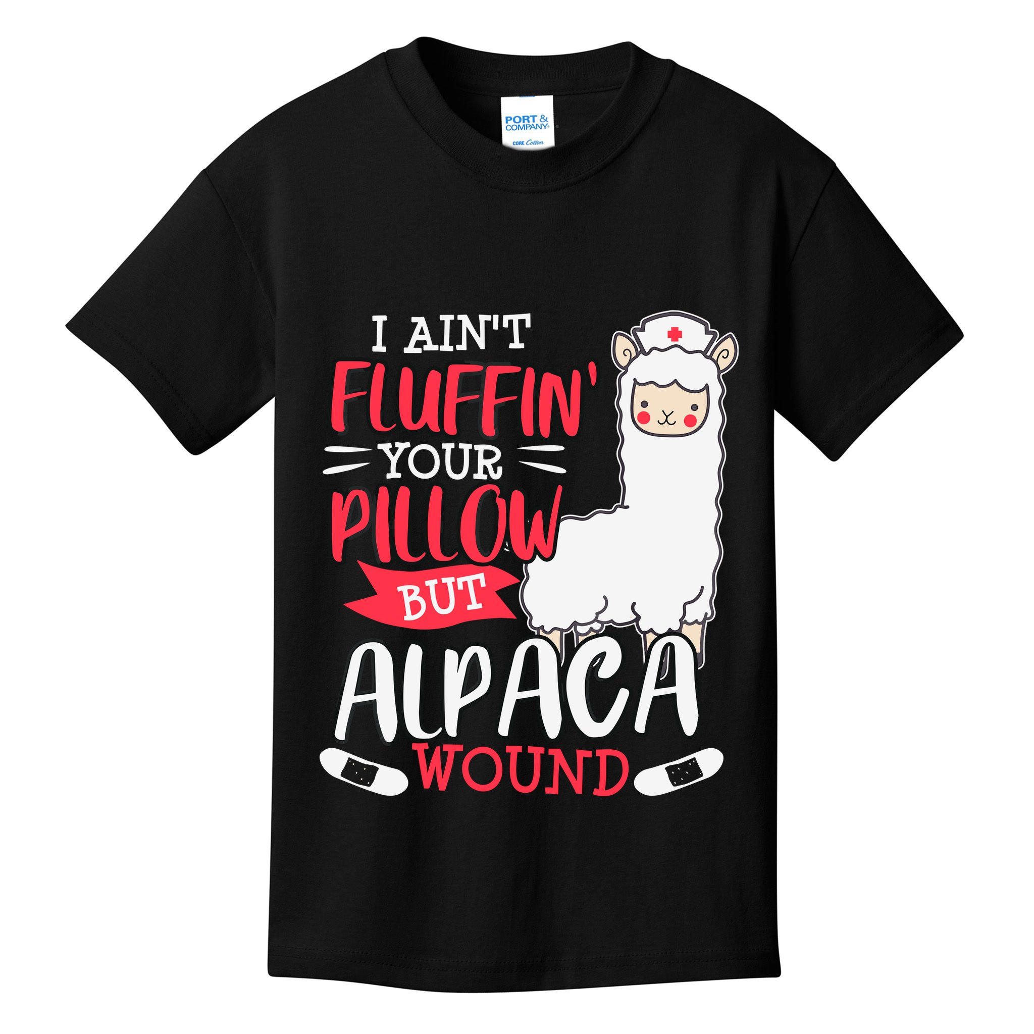 Funny Wound Care Nurse Alpaca Llama Pun Saying Gift Kids T-Shirt