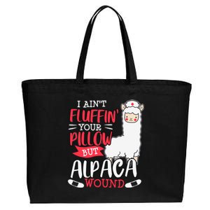 Funny Wound Care Nurse Alpaca Llama Pun Saying Gift Cotton Canvas Jumbo Tote