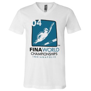 FINA World Championships Indianapolis Swimming V-Neck T-Shirt