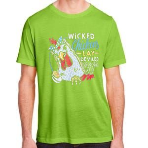 Funny Wicked Chickens Lay Deviled Eggs Funny Chicken Lovers Adult ChromaSoft Performance T-Shirt