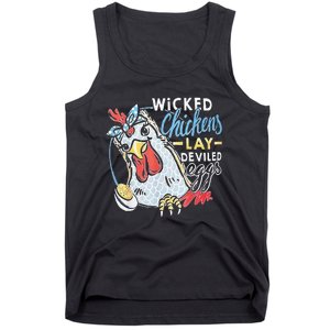 Funny Wicked Chickens Lay Deviled Eggs Funny Chicken Lovers Tank Top