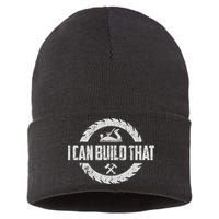 Funny Woodworker Carpenter I Can Build That Woodworking Sustainable Knit Beanie