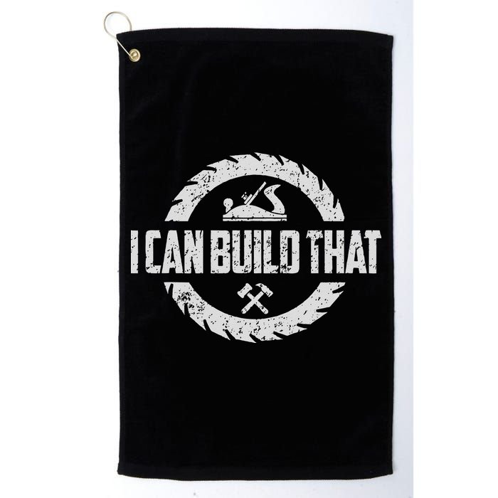 Funny Woodworker Carpenter I Can Build That Woodworking Golf Towel