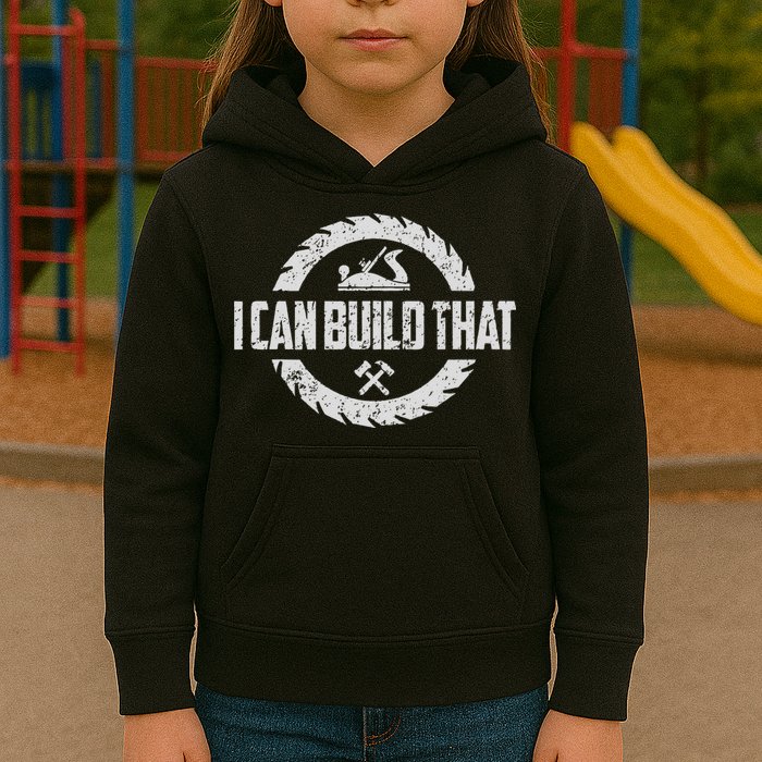 Funny Woodworker Carpenter I Can Build That Woodworking Kids Hoodie