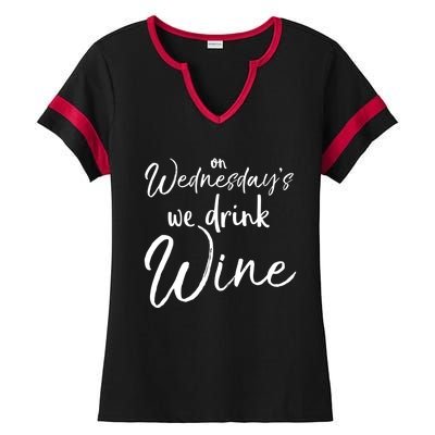 Funny Wine Club Funny Gift On Wednesday's We Wine Gift Ladies Halftime Notch Neck Tee