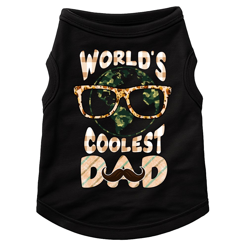 Funny World's Coolest Dad Beard Matchhing Family Gift For Father's Day Doggie Tank