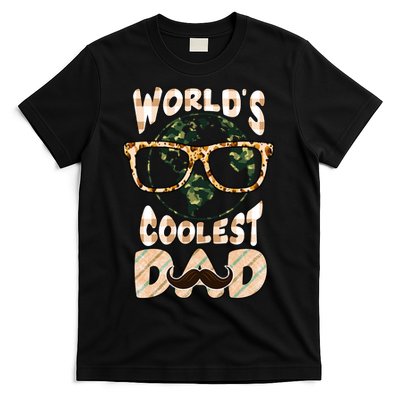 Funny World's Coolest Dad Beard Matchhing Family Gift For Father's Day T-Shirt