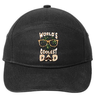 Funny World's Coolest Dad Beard Matchhing Family Gift For Father's Day 7-Panel Snapback Hat