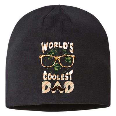 Funny World's Coolest Dad Beard Matchhing Family Gift For Father's Day Sustainable Beanie