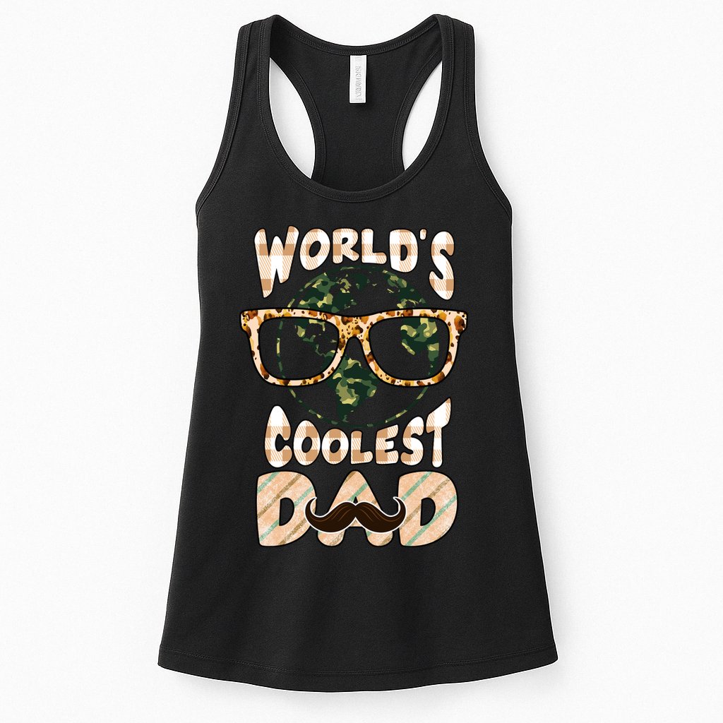 Funny World's Coolest Dad Beard Matchhing Family Gift For Father's Day Womens Tank Top