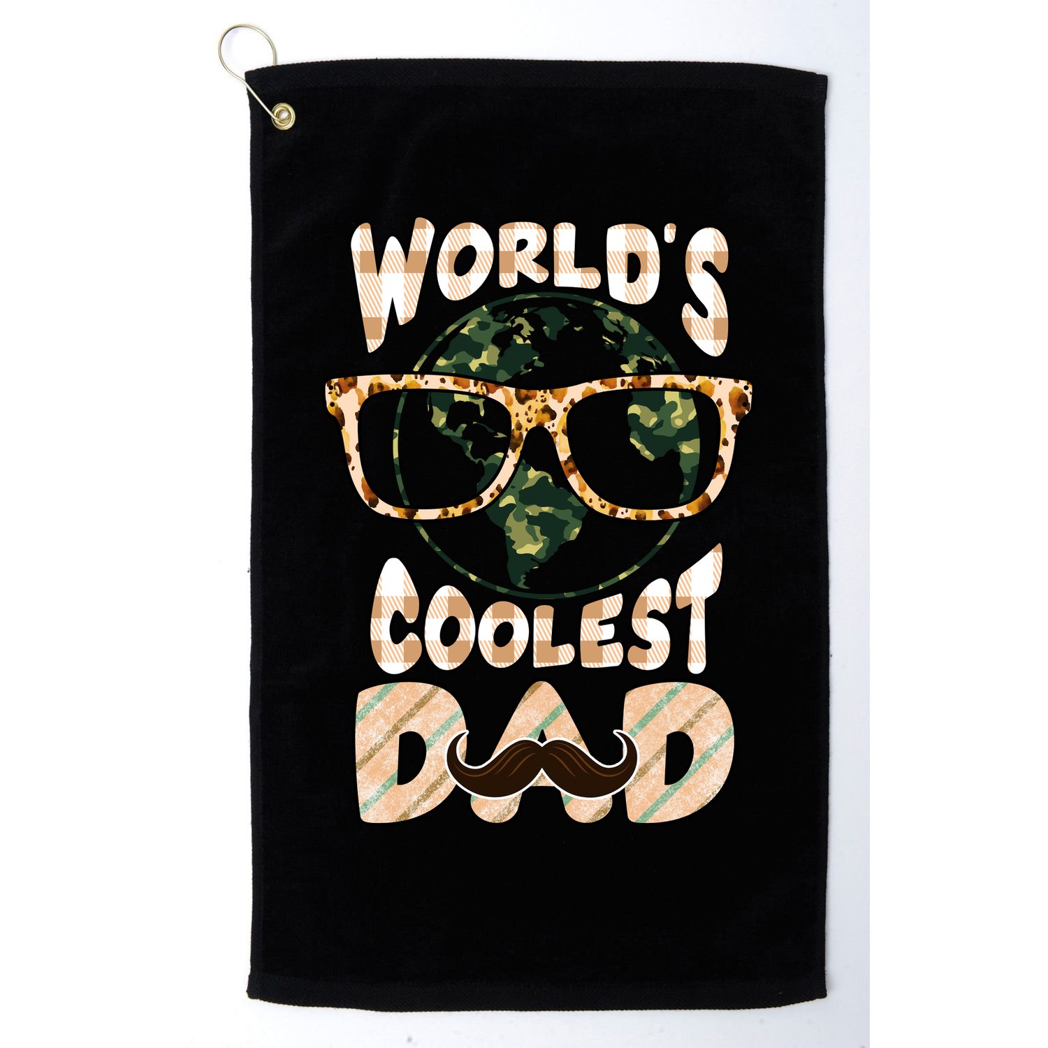 Funny World's Coolest Dad Beard Matchhing Family Gift For Father's Day Golf Towel